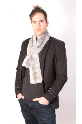 Sapphire mink fur scarf for men